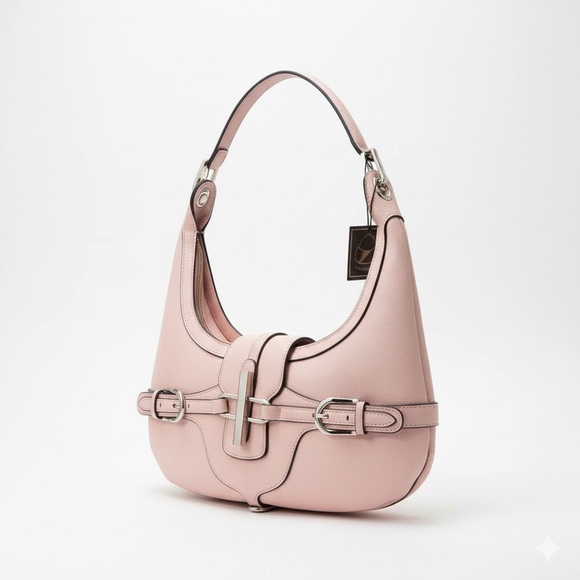 None Handbags - 👛Blush Pink Buckle Shoulder Bag~NWT